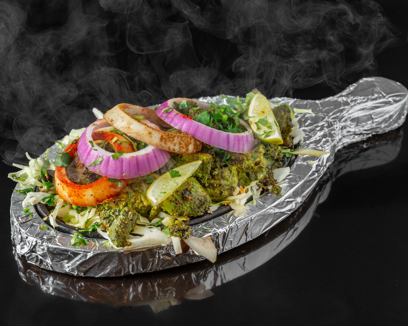 Hariyali chicken from the 900°F tandoor at Biryani Grill